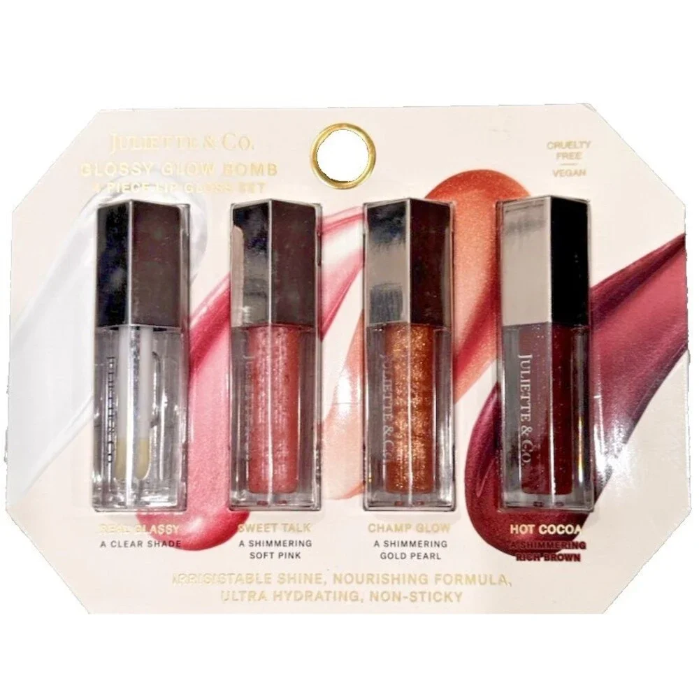 Juliette & Co Glossy Glow Bomb 4 Piece Lip Gloss Set